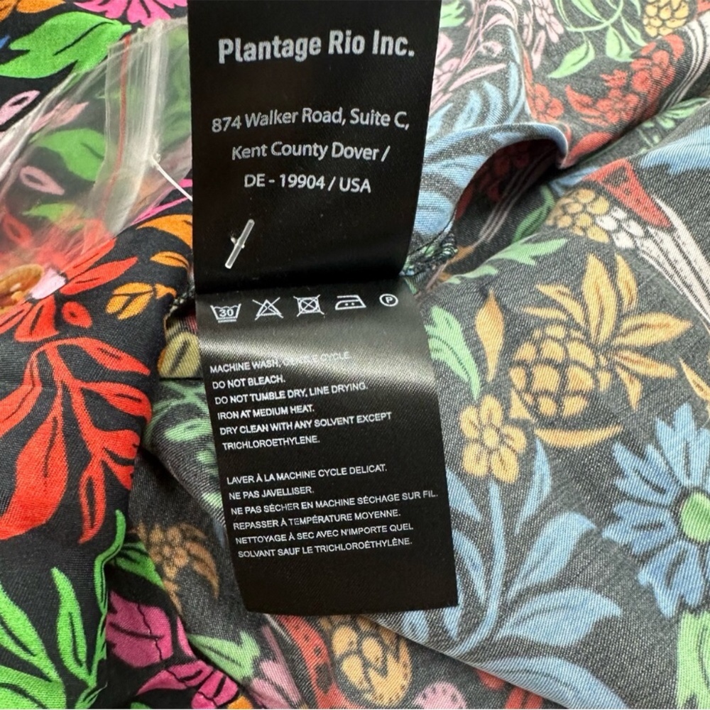 Farm Rio Tropical Garden Lenzing™ Ecovero™ Viscose Midi Dress Small New FLAWED - Picture 14 of 16